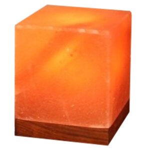 Lampa din sare Himalaya cub pe suport de lemn Pronat