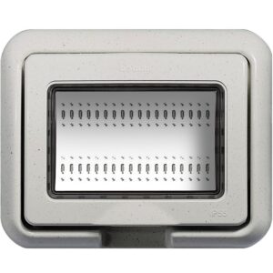 Placa ornament 3 module IP55 Bticino Living Light 24603N, alb