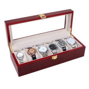 Cutie Colecționar „Cherry Wood Heritage” – Depozitare 6 Ceasuri, Lemn de Cireș