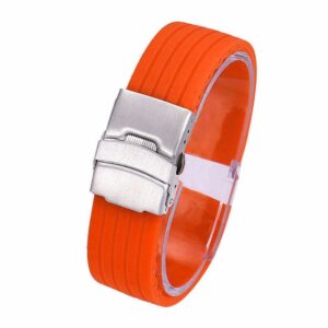 Curea de silicon orange cu inchidere deployant 16mm 18mm 20mm 22mm 24mm WZ862