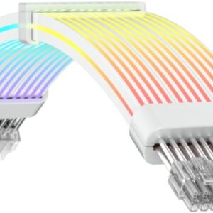 Gamemax Prelungitor cablu alimentare 3x 8 pini VGA ARGB 30cm White