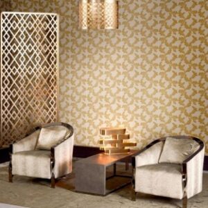 Tapet clasic floral bej cu auriu Delen cod Z72042