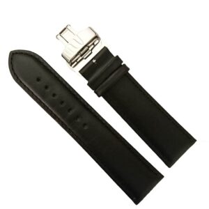 Curea Ceas Neagra Deployant cu Butoane 18mm 20mm 22mm 24mm 24mm 26mm 28mm WZ902