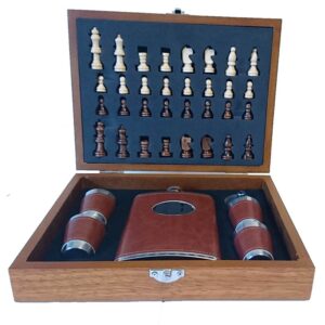 Set Sah Plosca si Pahare Otel CD-MH-7MD