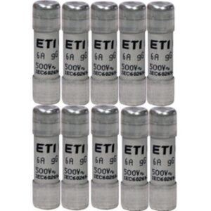 Set 10 Fuzibil cilindric ETI 2651015, CH10x38 gG 6A/500V