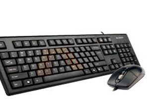 Kit tastatura+mouse USB A4TECH black (KRS-8572-USB), tastatura wired cu 104 taste si mouse wired cu 3 butoane si 1 rotita scroll, rezolutie sub 1000dpi