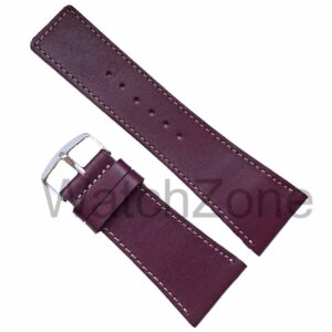 Curea Ceas HANDMADE Maro cusatura alba 30mm 32mm 34mm