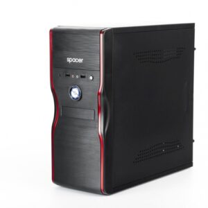 CARCASA Spacer  Mercury cu sursa 450W, ATX Mid-Tower, Front USB+Audio, (Full Black), 'SPC-MERCURY'
