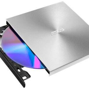 Unitate optica notebook ASUS ZenDrive U9M, DVD writer extern 8X, ultra-subțire 13.9mm, suport M-DISC, compatibil cu USB tip C și tip A pentru Windows și Mac OS, Nero BackItUp, E-Green, Argintiu