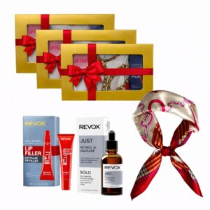 3 x Set Cadou Elysa – Ser Revox Retinol in Squalane 30ml, Lip Filler Revox 12ml, Esarfa