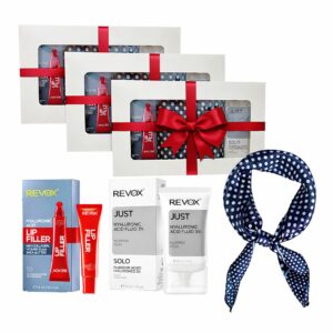 3 x Set Elysa – Ser Revox Hyaluronic Acid 3% 30ml, Lip Filler Revox 12ml, Esarfa