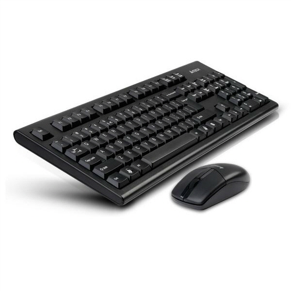 Tastatura + Mouse A4TECH 3100N; NEGRU; Layout: US; Conectare: WIRELESS;