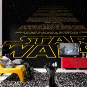 Fototapet Komar pentru copii model Disney Star Wars Intro hartie semilavabil cod 8-487 galben/negru 368 x 254 cm 8 piese
