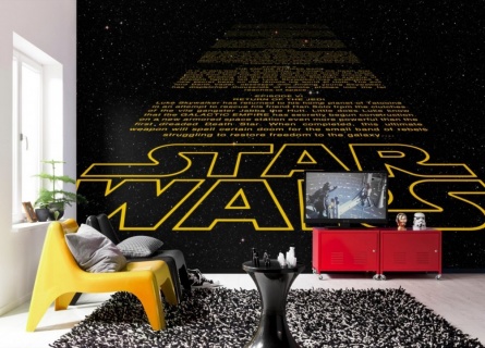 Fototapet Komar pentru copii model Disney Star Wars Intro hartie semilavabil cod 8-487 galben/negru 368 x 254 cm 8 piese