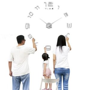 Ceas de perete 3D argintiu / auriu DIY