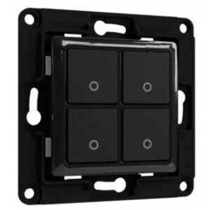 Intrerupator de perete Shelly cu 4 canale pentru releu 3800235266205, negru