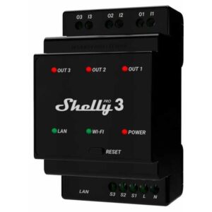 Releu inteligent Shelly Pro 3-3canale, WiFi, LAN, control aplicatie, compatibil Amazon Alexa, Google Assistant si Home Assistant 3800235268094