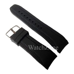 Curea Ceas Silicon Capete Curbate Neagra 22mm  WZ1483