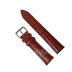 Curea Ceas WatchZone Maro cu Imprimeu Crocodil, Piele Naturală Dublu Strat și Interior Crem, Model WZ1485 (12mm - 24mm)