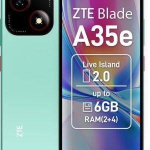Smartphone ZTE Blade A35e, 64GB, 6GB RAM (2GB + 4GB extensibili), Dual SIM, 4G, Baterie 5000 mAh, Green