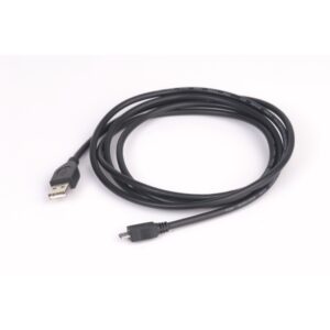 Cablu de date USB2.0 A tata la micro USB B 5-pin mama, conectori auriti, lungime cablu: 1,8m, bulk, Negru, GEMBIRD (CCP-mUSB2-AMBM-6)