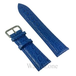 Curea Ceas Piele Naturala Albastra Imprimeu Crocodil 12mm - 26mm
