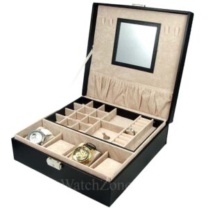 Caseta Bijuterii Piele Ecologica Neagra ANGIE