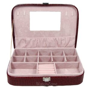 Caseta Bijuterii Roșie / Neagră / Maro Piele Ecologica Amy