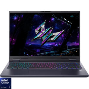 Laptop Acer Gaming 14.5'' Predator Helios Neo 14 AI PHN14-71, 2.8K OLED 120Hz, Procesor Intel® Core™ Ultra 7 255H (24M Cache, up to 5.10 GHz), 32GB LPDDR5X, 1TB SSD, GeForce RTX 5060 8GB, No OS, Abyssal Black