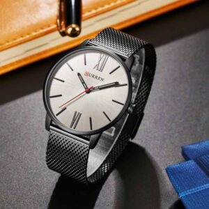 Ceas barbatesc CURREN negru bratara milaneza