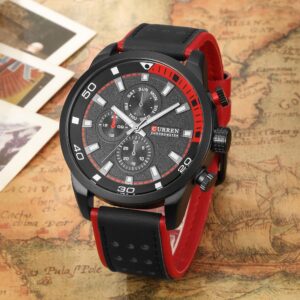 Ceas barbatesc CURREN original negru / rosu M8250