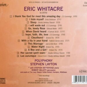 Eric Whitacre: Cloudburst And Other Choral Works