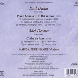Piano Sonata/ Clairs De Lune (Hamelin)