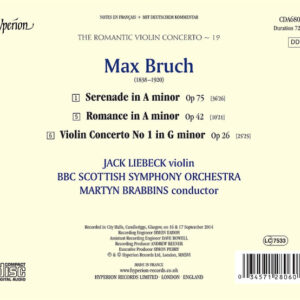 Bruch: Violin Concerto No. 1, Op 26 / Romance, Op 42 / Serenade, Op 75