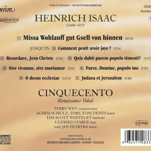 Heinrich Isaac: Missa Wohlauff Gut Gsell von Hinnen & Other Works