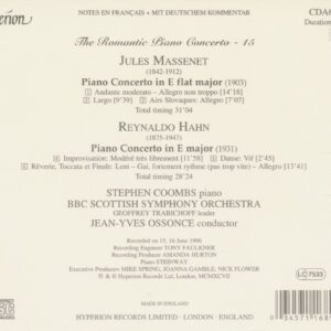 Hahn: Piano Concerto In E Major / Massenet: Piano Concerto In E Flat Major