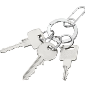 Breloc cu carabina si 3 inele