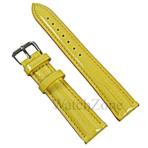 Curea De Ceas Din Piele Galbena Imprimeu Sarpe 12mm - 22mm