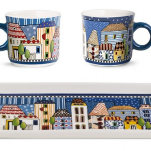 Set 2 cesti + platou - Paese Mio - Albastru