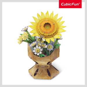 Puzzle 3D - Buchet de flori - Floarea Soarelui, 102 piese