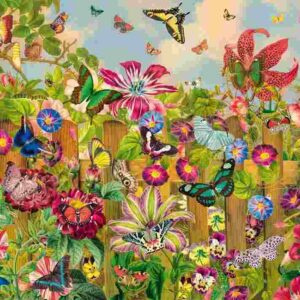Puzzle 2000 piese - Gradina fermecatoare a fluturilor