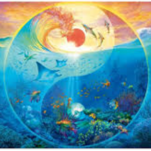 Puzzle 1000 piese - Yin & Yang - In lumea animalelor marine