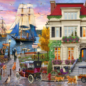 Puzzle 1000 piese - Ship in the harbour