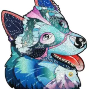 Puzzle din lemn 332 piese - Brave Husky