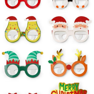 Set 8 ochelari de petrecere - 8 Christmas Paper Eyeglasses