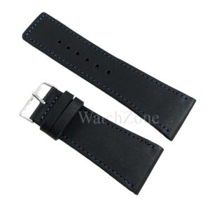 Curea ceas HAND MADE Neagra Cusatura Albastra 24mm 26mm 30mm