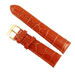 Curea ceas piele naturala portocalie NAGATA 14mm 16mm 18mm 20mm