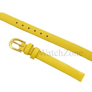 Curea ceas piele 8mm galbena