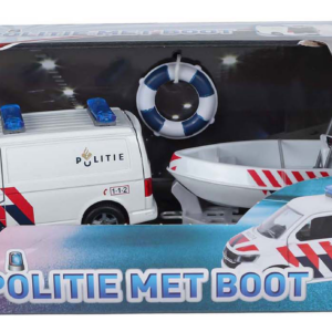 Set masina de politie cu trailer + barca VM520419