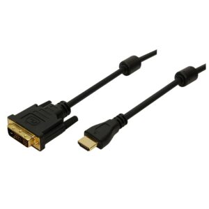 ADAPTOR video Logilink, HDMI (T) la DVI-D(T), rezolutie maxima 2K FHD (1920 x 1200) la 60 Hz, conectori auriti, 2m, negru, "CH0004" (timbru verde 0.8 lei)